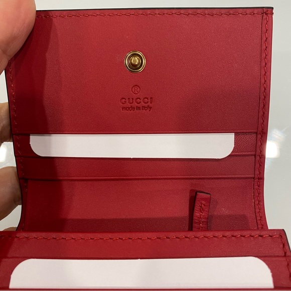 Gucci GG Supreme Monogram Cherry Embellished Card Case Wallet - Picture 10 of 16